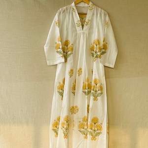 Beautiful floral Cotton Block Printed <b>dress</b> <b>Dress</b> For Casual wear Hand Block Printed <b>Dress</b> - Product Image 1