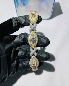 VVS Moissanite Diamond 925 Silver Tennis Bracelet para hombres Classic Hip Hop Style Full Iced Luxury Designer Venta caliente en India - Product Image 3