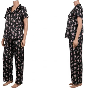 ชุดนอนผ้าซาตินระบายอากาศสำหรับผู้หญิง พิมพ์ลายแบบดิสชัวร์ นุ่ม สบาย ดีไซน์หรูหรา เหมาะสำหรับชุดนอน - Product Image 4