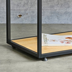 100x40x160cm Multifunctional Decorative Shelf <b>Drawers</b> Rubber Wood Iron Frame KS68185 Standing Type for Living Room Installation - Product Image 5