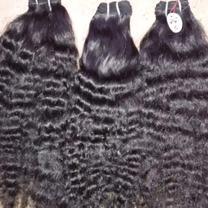 Extensiones de cabello humano Remy virgen ondulado del cuerpo sedoso trama suave India peruana cruda sin procesar 8 pulgadas de longitud trama Doble - Product Image 6