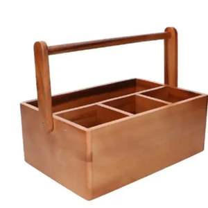 Caddy de madera fuerte con estructura sólida y duradera, perfecto para almacenamiento de cocina, artículos esenciales de baño, suministros de oficina y manualidades - Product Image 5