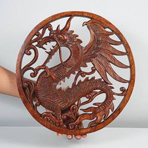 Diseño personalizado tallado en madera precio más bajo hecho a mano de madera colgante piezas redondas para espacios habitables - Product Image 2