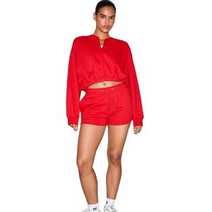 <b>Red</b> <b>Women</b> <b>Sweatshirt</b> Cotton Fleece Pullover Casual Streetwear OEM ODM Factory Supply Custom Logo Warm Winter Wholesale Clothing - Product Image 4