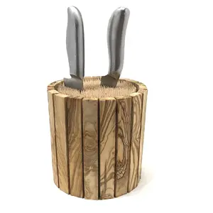 antique Design wooden knife holder round shaped Block Holder for Knife and customized size wholesale supplier