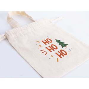 Customizable Ho Ho Ho Christmas Cotton <b>Bags</b> Personalized Holiday Gift <b>Bags</b> - Product Image 3