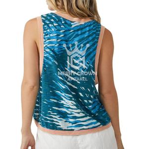 Pakistan fait femmes débardeur sans manches Sublimation imprimé pour l'été décontracté mode Yoga Fitness sport en gros Logo avant - Product Image 4