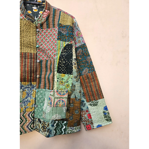 Veste en coton réversible indienne faite à la main Boho Chic matelassée Patchwork Design Unique imprimé différents motifs confortable automne lin - Product Image 3