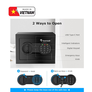 Cao cấp 0.6 cubic foot an toàn tùy chỉnh điện tử kỹ thuật số Key Hệ thống khóa két OEM/ODM Made in Việt Nam - Product Image 6