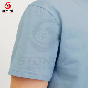 Custom Fashion Men's Summer T-Shirt Casual 100% Cotton O-<b>Neck</b> <b>Light</b> Knitted Fabric Short Sleeve Solid Design Loose Fit Front - Product Image 5