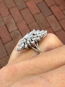 แหวนค็อกเทลเพชรแท้ทรงมาร์ควิส 2.87 กะรัต ทองคำแท้ 14K คุณภาพสูง ดีไซน์ทันสมัย ปี 2026 ขนาดใหญ่ เหมาะเป็นของขวัญหมั้น - Product Image 5