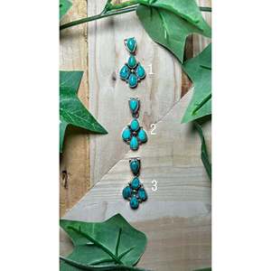 Pearline Spencer Kingman Turquoise & Sterling Silver Pendant with Bezel Setting Inlay Technology - Product Image 1