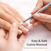 Ensemble de 3 pousse-cuticules en acier inoxydable, outil de préparation des ongles à double extrémité carrée et plate, kit professionnel de manucure et pédicure réutilisable