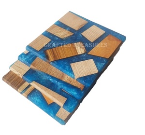 Posavasos de resina epoxi de madera hecho a mano de diseño especial con mesa de resina epoxi decorativa para beber cerveza café té - Product Image 2