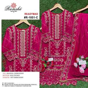 Vestido de Fiesta Bordado en Red de Alta Demanda, Traje Pakistaní Listo para Usar, para Exportación Mundial desde India - Product Image 5