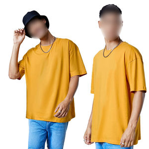 Camiseta de manga corta de Color sólido de peso pesado orgánico desgastado Camisetas de hombre de algodón 100% sueltas personalizadas - Product Image 6