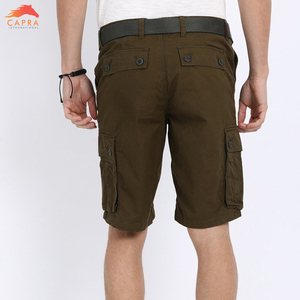 Pantalones Cortos Cargo CAPRA Streetwear para Hombre, Tejidos en Algodón, Transpirables, Resistentes al Viento, de Secado Rápido, Casuales, con Cintura Elástica y Cordón Ajustable, Teñido Liso - Product Image 4