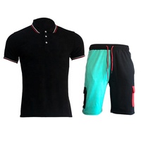 Ensemble d'été décontracté deux pièces grande taille pour homme : T-shirt ample respirant et short, vêtement d'extérieur léger et réversible éco-responsable