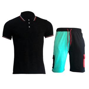 Conjunto de verano de dos piezas informal de talla grande para hombre, camiseta transpirable de gran tamaño y ropa de abrigo corta ecológica - Product Image 4