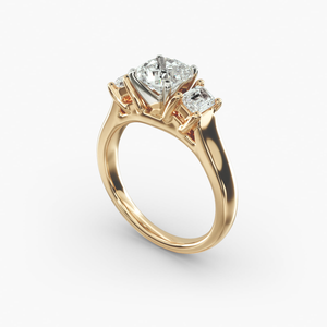 แหวนเพชรสามเม็ดแบบคลาสสิกหรูหราทอง10K แข็งสำหรับงานแต่งงานงานเลี้ยงหมั้นครบรอบของขวัญเครื่องประดับที่ดีสำหรับ - Product Image 6