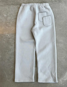 Ensemble de survêtements streetwear écologiques 100% coton à capuche couleur unie coupe régulière - Product Image 2