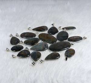 Bleu Labradorite Pendentifs Doublure Bleu Labradorite Pierre Précieuse Pendentif Lunette Pendentif En Gros Flashy Labradorite Collier Fournitures - Product Image 4