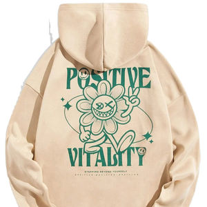 Sudadera con capucha de algodón marrón de 400gsm personalizada unisex, ropa informal térmica serigrafiada para hombre para invierno, de peso pesado Sudadera con capucha, teñida lisa - Product Image 6