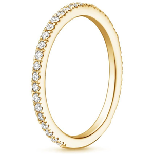 Bague de mariage minimaliste à diamants de laboratoire taille ronde, la plus vendue, en or rose 14 carats, fine alliance éternité 3/4 pour bague de fiançailles - Product Image 6
