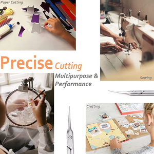 กรรไกรปลายแหลมสำหรับแต่งหนังหนังกำพร้าใหม่แหนบคิ้วและแต่งเล็บแบบโค้งทำจากสเตนเลสสตีล - Product Image 6