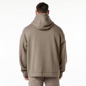 New Arrival French Terry <b>Hoodie</b> <b>Black</b> <b>Plain</b> Basics Cotton Blended <b>Hoodie</b> <b>Men</b> Full Zip Up Plus Size Hoodies Custom Logo - Product Image 3