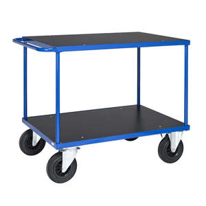 Chariot à roulettes industriel léger et fermé série KM337-1 bleu avec quatre roues, robuste, personnalisable OEM - Product Image 1
