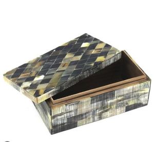 Caja de almacenamiento plegable multiusos de nuevo diseño de alta calidad con incrustaciones decorativas de cuerno mejor precio forma rectangular - Product Image 2