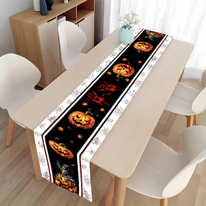 Hạnh Phúc Halloween bảng chạy 71x14in ác bí ngô máu dấu tay Khăn trải bàn Halloween bên trang trí bảng Runner Băng biểu ngữ - Product Image 5