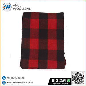 ผ้าห่มขนสัตว์เนื้อนุ่มสีแดงและสีดำดีไซน์ใหม่ - Product Image 6