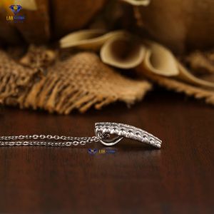 Colgante de diamante de corte redondo TDW 0.178, con cadena de oro blanco de 18k, Diamante Labgrown Hpht/Cvd, joyería fina de diamante - Product Image 4