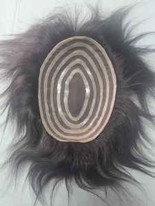 Peluca de Encaje PU para Hombre, Prótesis Capilar de Cabello Remy Indio con Ondas Naturales y Estilos Lacio Rizado, Peso 40-80g - Product Image 4