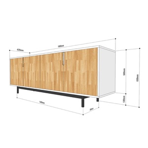 KTB68060 Moderno y Lujoso Mueble Extensible de Madera de Caucho de 180x42x63cm para Bar en Casa, Mueble de Interior - Product Image 6
