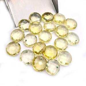 Quartz Citron Naturel Forme Ronde Percé Lâche Jaune Pierres Précieuses Perles À Facettes Pour La Fabrication De Bijoux - Product Image 1