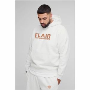 เสื้อฮู้ดสวมหัวผ้าฝ้ายอินทรีย์100% ของผู้ชายเสื้อแนวสตรีทผ้าหนาขนาดใหญ่ปักลูกปัดลายสีพื้น - Product Image 3