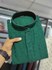 Último traje de diseñador Venta caliente Mejor pesado Rayon Kurti Pantalón de algodón Lakhnawi Secuencia Trabajo Exportador mundial - Product Image 5