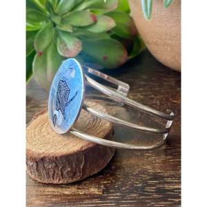 Bracelet manchette tendance Zuni fait main en pierres multiples et micro-incrustations en argent sterling - Product Image 4