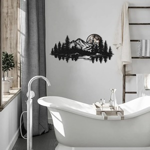 Décoration murale moderne de luxe en métal Sculpture en fer artisanale Déclaration artistique Tenture murale pour salon chambre bureau - Product Image 2