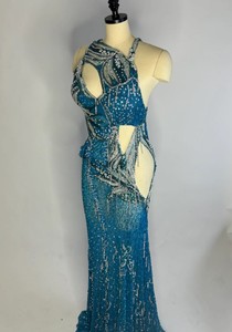 Robe de festival robe de soirée perlée bleu clair Champagne Sparkle tenue d'événement robe de Cannes - Product Image 2