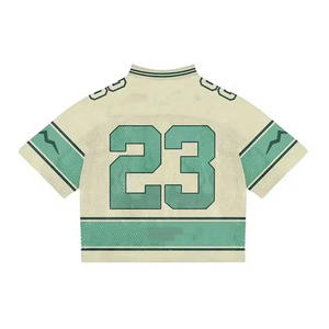 เสื้อเจอร์ซีย์เล่นฟุตบอลแบบตาข่ายสำหรับผู้ชายเสื้อยืดผ้าฝ้าย100% ทรงหลวมผ้าเจอร์ซีย์ตาข่ายพิมพ์ลาย - Product Image 2