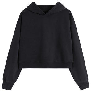 Sudadera con capucha recortada de invierno con logotipo personalizado 2026 para mujer, sudadera de punto de algodón de alta calidad con patrón sólido, Top corto de lana, sudadera OEM otoño - Product Image 6