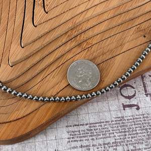 Collier de perles Sterling faites à la main de 18 pouces 4mm bijoux en argent Sterling classiques enfilés à la main pour elle - Product Image 4