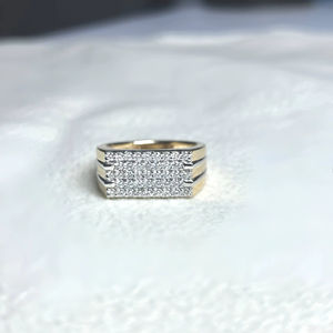 Anillo de Oro Amarillo con Cruz, Diamante Natural de Corte Radiante Brillante Certificado para Compromiso, Boda, Estilo Étnico, Lujo, Fiesta, para Mujer - Product Image 3