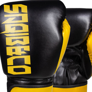 Guantes de cuero personalizados negros/naranjas Guantes de boxeo Muay Thai y guantes de kickboxing de 12oz para hombre - Product Image 6