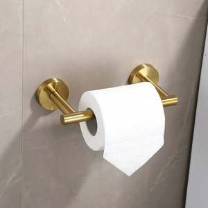 Soporte de papel higiénico de latón montado en la pared desechable antideslizante duradero clásico para decoración de baño elegante - Product Image 3