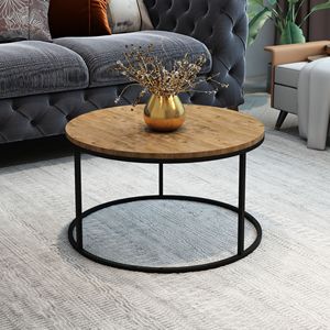 Mesa de Centro Redonda Moderna y Resistente para Sala de Estar, Oficina o Espacios Pequeños, Robusta, Móvil y Fácil de Armar, Muebles para Sala de Estar - Product Image 1